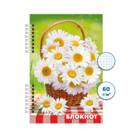 Блокнот А6  80 листов Ромашка 3, гребень БГ80/24-3