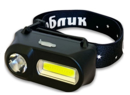 Фонарь налобный аккумуляторный светодиодный 2LED х 3Вт Облик 2082