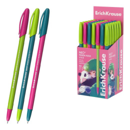 Ручка шариковая ErichKrause Stick Panda Hugs, синяя 0,7мм 63101