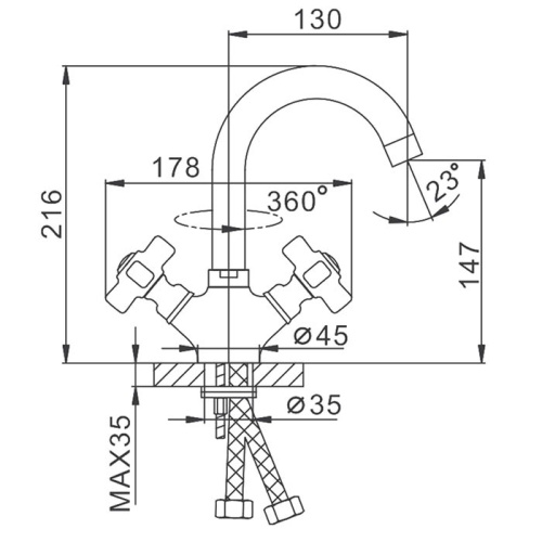 Смеситель для раковины Frap H18 F1318 Frap 42853