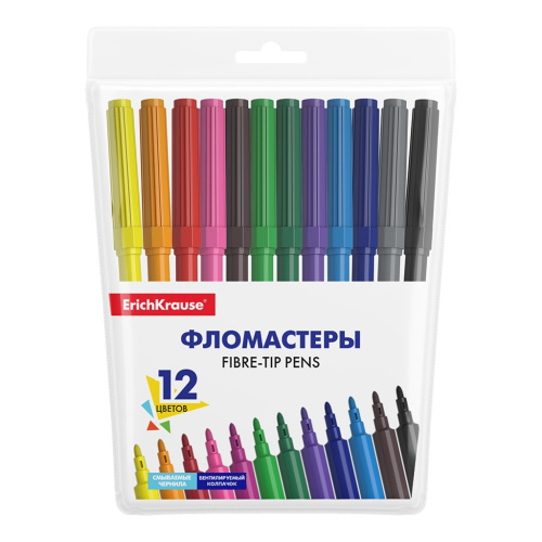 Фломастеры 12 цветов ErichKrause Basic 53368