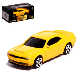 Машина металлическая Dodge Challenger SRT Demon 1:64, 7х2,8х2см, желтый, в коробке Автоград 7335839