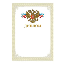 Диплом Brauberg картон мелованный, конгрев, тиснение фольгой, белый 128903