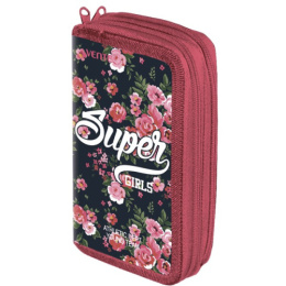 Пенал двухкамерный Devente Super Girl 19х10,5см, на молнии 7012876
