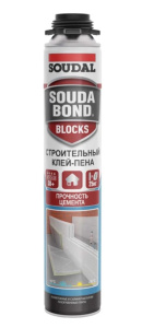 Клей-пена Soudal Soudabond Блоки, полиуретановый, пистолетный, 750мл 199052