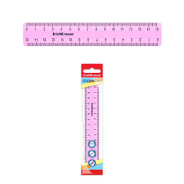 Линейка пластиковая 15см ErichKrause Neon, желтая 49539