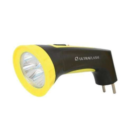 Фонарь аккумуляторный светодиодный  4LED черный/желтый Ultraflash LED3804M