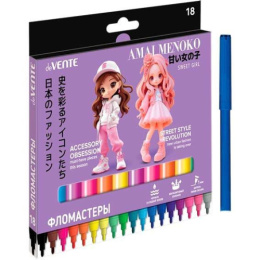 Фломастеры 18 цветов Devente Amai Menoko 5082625