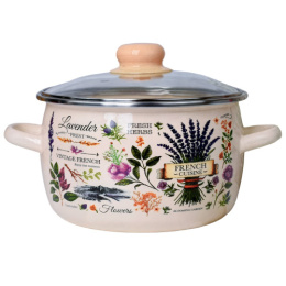 Кастрюля эмалированная Эдем 3,0л сферическая со стеклян. крышкой Appetite 1RC181S