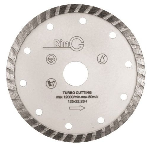 Диск алмазный 125х7х2,1х22,2мм универсальная резка, Turbo RinG 247237