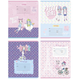 Тетрадь  12 листов линейка BG Pretty Girl Т5ск12_бЛ 10002