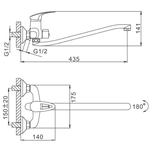 Смеситель для ванны Frap H39 F2239-B Frap 42850