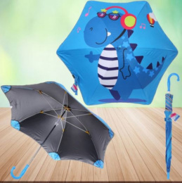 Зонт детский (трость) KidsZontik Динозаврик, светоотражающие элементы Ultramarine 371-055