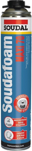 Пена монтажная Soudal Maxi 70, пистолетная, 870мл 113899л