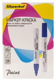 Маркер-краска синий Silwerhof Paint, пулевидный, 2-4мм 1726778