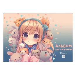 Альбом для рисования 24 листа Ушки, на склейке 128/01182578