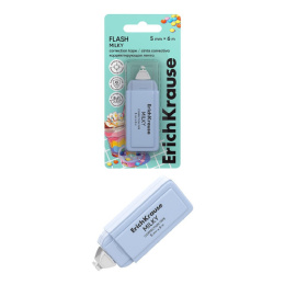 Корректирующая лента 5мм х  6м ErichKrause Flash Milky, голубой 65019