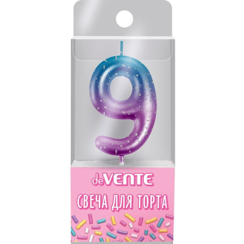 Свеча-цифра 9 Degrade 9060508