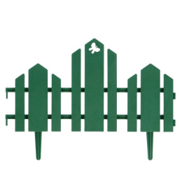 Ограждение декоративное пластиковое 34х25см (комплект из 5 секций) Чудный сад, зеленый Кострома пластик 1314178