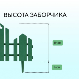 Ограждение декоративное пластиковое 34х25см (комплект из 5 секций) Чудный сад, зеленый Кострома пластик 1314178