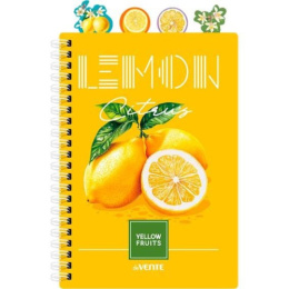 Тетрадь  80 листов Devente Fruits Lemon, с разделителями, пластиковая обложка, гребень 2059502