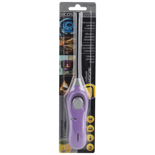 Зажигалка газовая GLF-002V, фиолетовый Ecos 157798