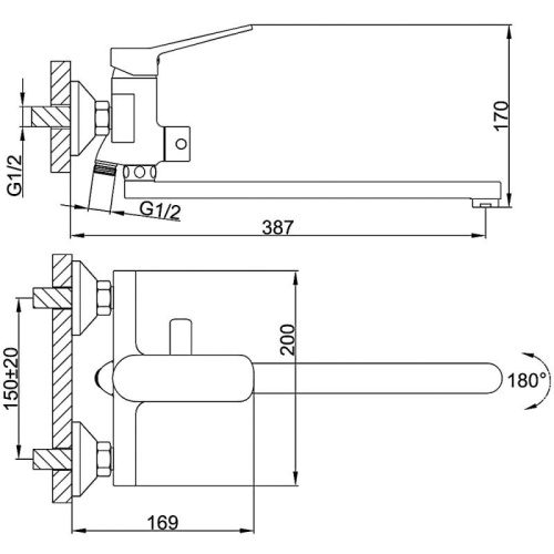 Смеситель для ванны Frap H61 F2261 Frap 42868