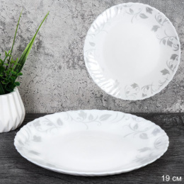 Тарелка стеклокерамическая мелкая 190мм Лепестки White Lily LHP-75XN (7437-2)/742634