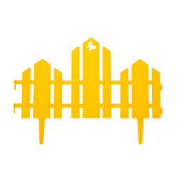 Ограждение декоративное пластиковое 34х25см (комплект из 5 секций) Чудный сад, желтый Кострома пластик 2152247