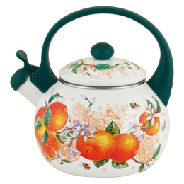 Чайник эмалированный со свистком 2,0л с пластик. ручкой Orange fruit Appetite FT7-OR