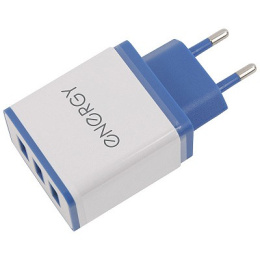 Зарядное устройство сетевое 3 USB разъема 2,1А, белый Energy ET-34/104292