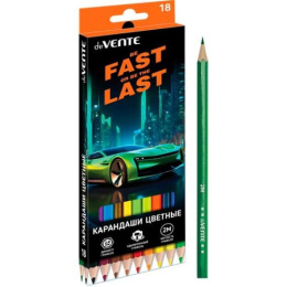Карандаши цветные 18 цветов Devente Fast or Last 2М, шестигранные 5023537