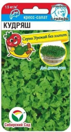Кресс-салат Кудряш 0,5г цветной пакет серия Урожай без хлопот Сибирский сад