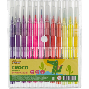 Фломастеры 24 цвета №1 School Croco, смываемые 1559776