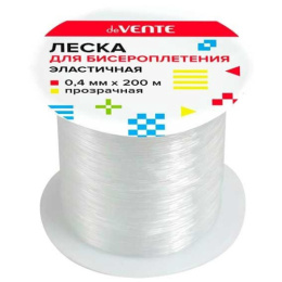 Леска для бисероплетения 0,4мм, 200м, прозрачная, Devente Elastic Line, на катушке 8001398
