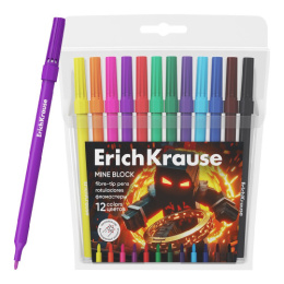 Фломастеры 12 цветов ErichKrause Mini Block 65031