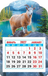 Календарь на магните вырубной 2027 год Символ года. На просторе КМВ-27-011