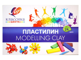 Пластилин 24 цвета Луч Классика, со стеком 28С 1642-08