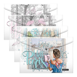 Папка с кнопкой А4 ErichKrause Dreamy Girls, ассорти 54911