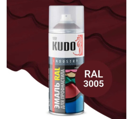 Эмаль аэрозольная для металлочерепицы Kudo 520мл RAL3005 винно-красный KU-3005R