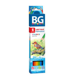 Карандаши цветные  6 цветов BG Forester, шестигранные KR6C 4645
