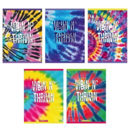 Книжка записная А6  32 листа Краски Tie dye, скоба 10664/5