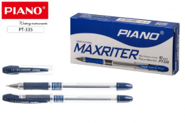 Ручка шариковая на масляной основе Piano Maxriter, синяя, 0,5мм, игольчатая, с грипом РТ-335-12