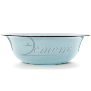 Таз эмалированный 12л без декора, голубой Эстет ЭТ-711074