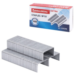 Скобы для степлера №10 Brauberg Extra 1000шт. оцинкованные 229298