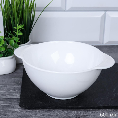 Бульонница стеклокерамическая с ушками 500мл Белье FA-XTW55 (WHITE)