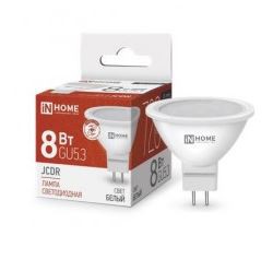Лампа светодиодная  8Вт (эквивалент  75Вт) 230В GU 5.3 4000К белый свет In Home LED-JCDR-VC 0334