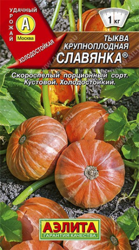 Тыква крупноплодная Славянка 1г цветной пакет Аэлита