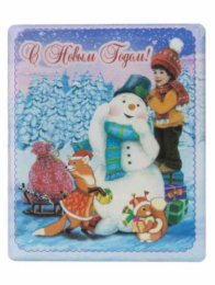 Магнит из агломеррироанного феррита Мальчик и снеговик 6х5см Magic Time 38374