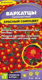 Бархатцы тонколистные (Тагетес) Красный самоцвет 0,1г цветной пакет Семена Алтая